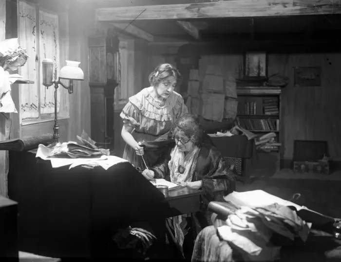 Framed Print : Miss Ellen Terry and Miss Irene Rooke in the film of Ibsens Pillars of Society Framed Print : Miss Ellen Terry and Miss Irene Rooke in the film of Ibsens Pillars of Society