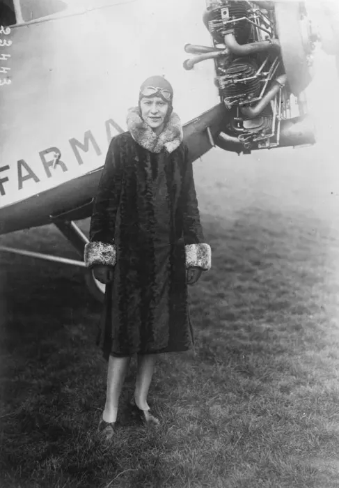 Framed Print : MME Lena Bernstein. French woman aviator after breaking worlds record. 1930 Framed Print : MME Lena Bernstein. French woman aviator after breaking worlds record. 1930