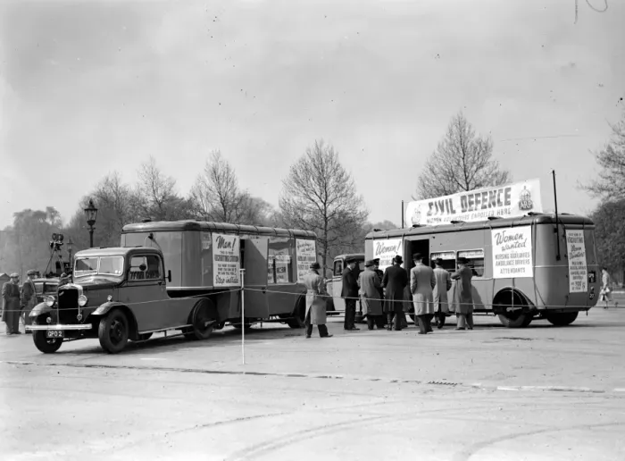 Framed Print : Mobile recruiting vans. Horse Guards Parade. 24 April 1939 Framed Print : Mobile recruiting vans. Horse Guards Parade. 24 April 1939