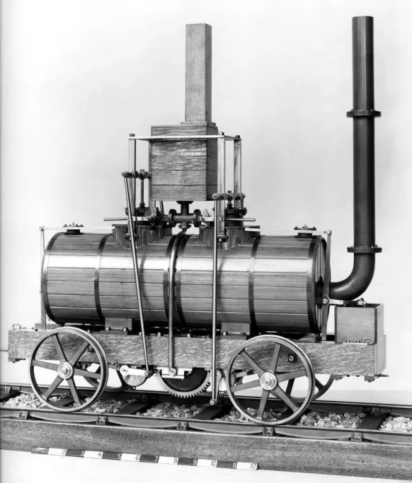 Framed Print : Model of Blenkinsons locomotive 1812 (right side) - John Blenkinsop (1783-1831) was