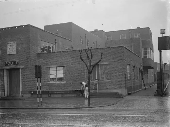 Framed Print : A modern police station on Wellhall Road, Eltham, London. 1938 Framed Print : A modern police station on Wellhall Road, Eltham, London. 1938