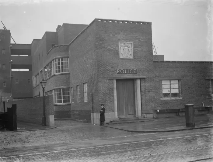 Framed Print : A modern police station on Wellhall Road, Eltham, London. 1938