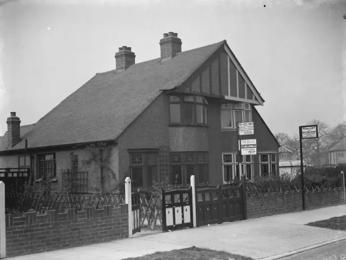 Framed Print : A modern semi - detached house in Sidcup, Kent. 1938 Framed Print : A modern semi - detached house in Sidcup, Kent. 1938