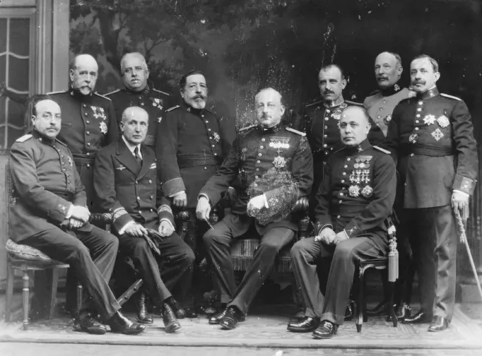 Framed Print : Me of the moment in Spain Seated left to right, General Muslera, Magaz, Primo de Rivera Framed Print : Me of the moment in Spain Seated left to right, General Muslera, Magaz, Primo de Rivera