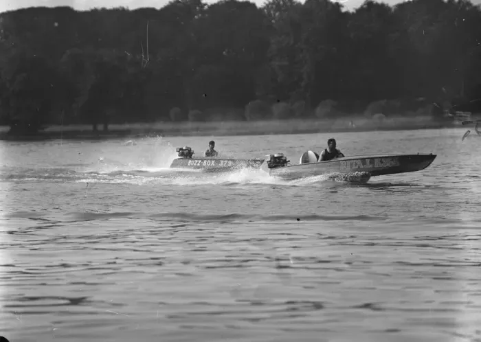 Framed Print : Motor boat trials at Rickmansworth. 18 July 1929 Framed Print : Motor boat trials at Rickmansworth. 18 July 1929