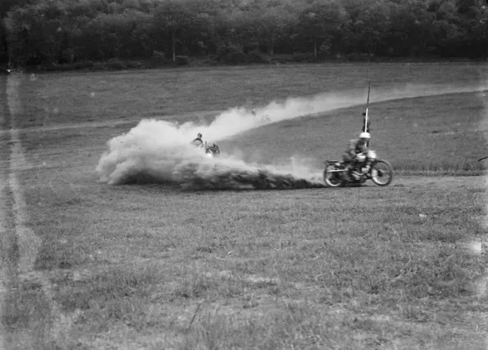 Framed Print : Motor cycle racing at Brands Hatch, Kent. 1935 Framed Print : Motor cycle racing at Brands Hatch, Kent. 1935