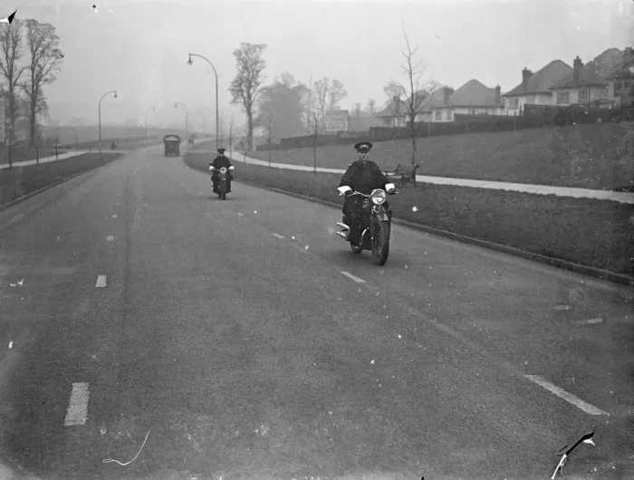 Framed Print : Motor cycle speed police on the Brighton Road Framed Print : Motor cycle speed police on the Brighton Road