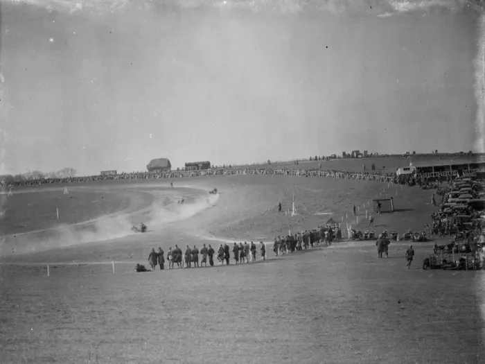 Framed Print : Motor cycling races at Brands Hatch. A general view of the track. 18 April 1938 Framed Print : Motor cycling races at Brands Hatch. A general view of the track. 18 April 1938
