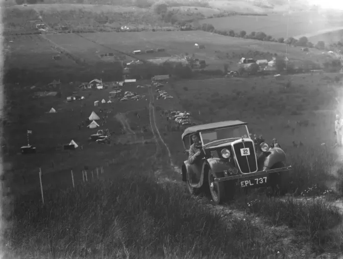 Framed Print : Motor hill climb at Farningham. 26 May 1937 Framed Print : Motor hill climb at Farningham. 26 May 1937