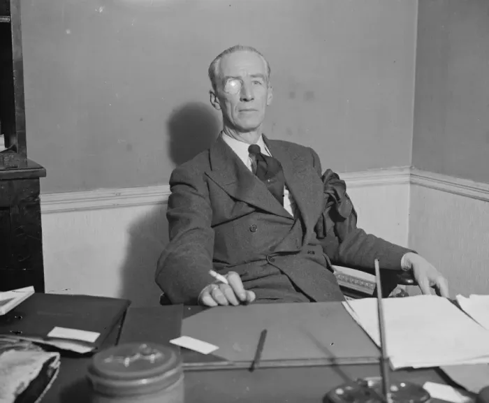 Framed Print : Mr Claude Taylor, Department of overseas trade. Photographed at his office, British Framed Print : Mr Claude Taylor, Department of overseas trade. Photographed at his office, British
