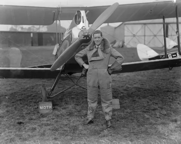Framed Print : Mr F Roy Tuckett who is to fly to the Cape to try and beat the record. 7 November 1929 Framed Print : Mr F Roy Tuckett who is to fly to the Cape to try and beat the record. 7 November 1929