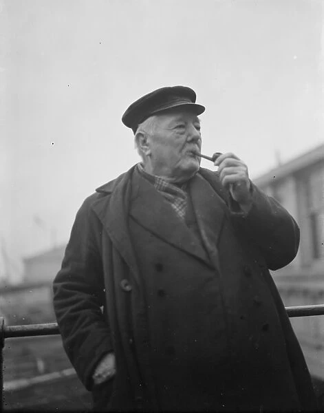 Mr Harry Bates an old salt of Gravesend in a pose. 1938