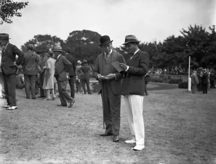 Framed Print : Mr Henry Edwards, ( right ) the famous English film star, photographed at Sandown Framed Print : Mr Henry Edwards, ( right ) the famous English film star, photographed at Sandown