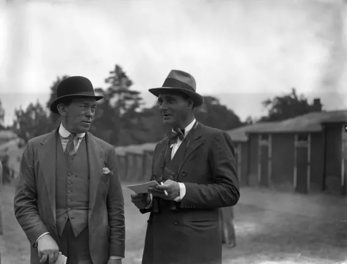 Framed Print : Mr Henry Edwards, ( right ) the famous English film star, photographed at Sandown Framed Print : Mr Henry Edwards, ( right ) the famous English film star, photographed at Sandown