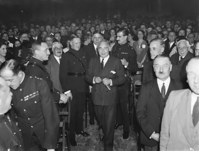 Framed Print : Mr Hore Belisha opens the Territorial Drill Hall in Lamorbey, Kent