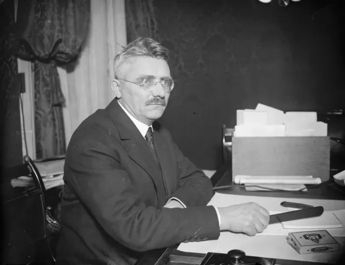 Framed Print : Mr J N Smirnoff, postmaster General of Soviet Russia, photographed at Chesham House, London