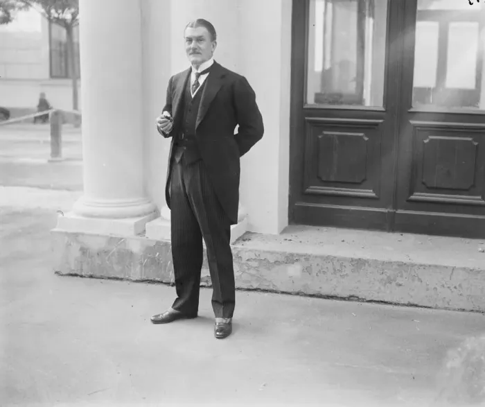 Framed Print : Mr Max Muller, British Minister in Warsaw photographed outside the Embassy, Poland 25 Framed Print : Mr Max Muller, British Minister in Warsaw photographed outside the Embassy, Poland 25
