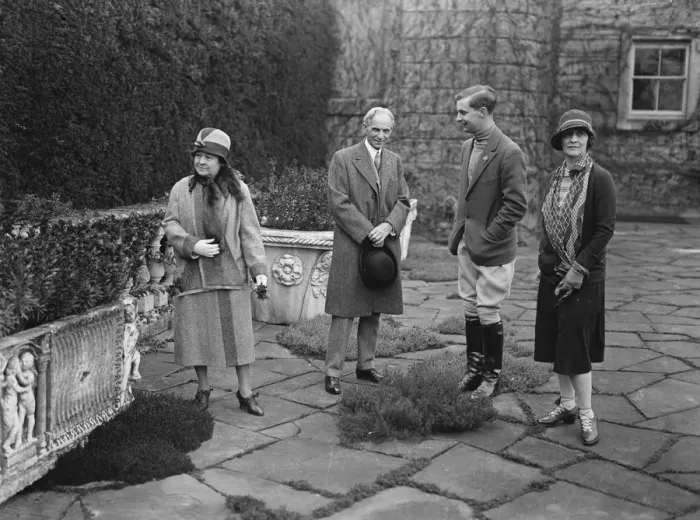 Framed Print : Mr and Mrs Henry Ford with Lady Astor and the Honourable H W Astor on the terrace at Cliveden Framed Print : Mr and Mrs Henry Ford with Lady Astor and the Honourable H W Astor on the terrace at Cliveden
