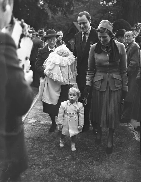 Mr and Mrs Winston Churchill at The Christening of Their Grandchild Mr and Mrs