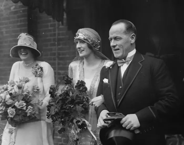 Framed Print : Mr R F Collins was married to Miss H M Adams at Holy Trinity Church, Brompton. Bride Framed Print : Mr R F Collins was married to Miss H M Adams at Holy Trinity Church, Brompton. Bride