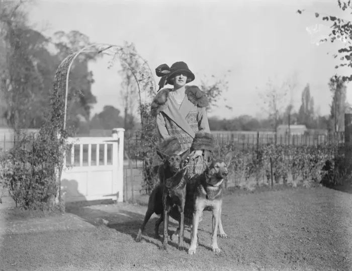 Framed Print : Mrs G Duller trains thoroughbred horses and alsatian wolfhounds at her residence at Epsom Framed Print : Mrs G Duller trains thoroughbred horses and alsatian wolfhounds at her residence at Epsom
