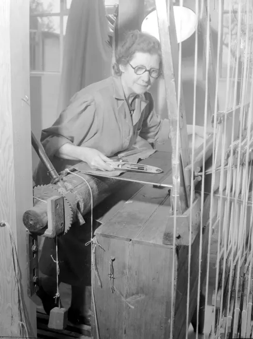 Framed Print : Mrs Hilda Calver who has been making Royal Ceremonial Clothes at New Mills Braintree Essex Warner Framed Print : Mrs Hilda Calver who has been making Royal Ceremonial Clothes at New Mills Braintree Essex Warner