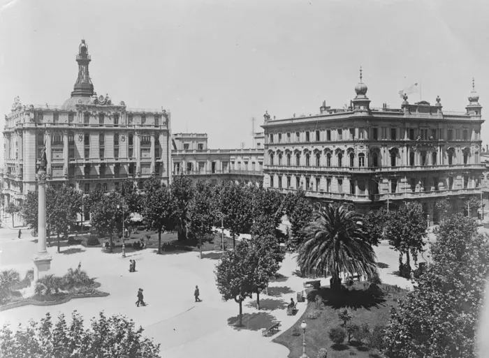 Framed Print : Municipal buildings of Montevideo in the Cagaucka Square, where the Prince of Framed Print : Municipal buildings of Montevideo in the Cagaucka Square, where the Prince of