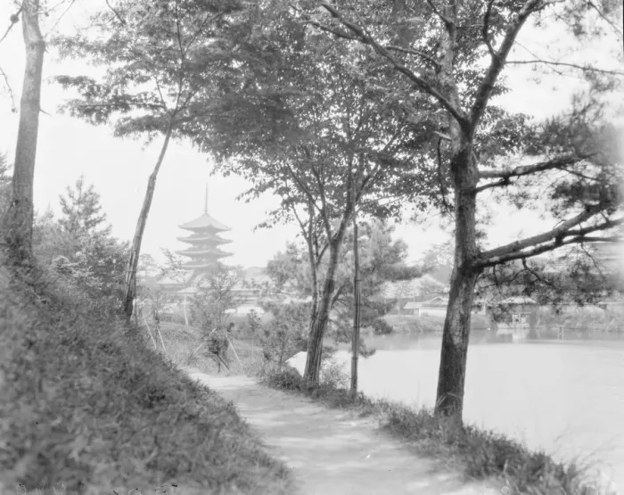 Framed Print : Nara in the Kansai region of Japan A glimpse of the pagoda 2 April 1922 Framed Print : Nara in the Kansai region of Japan A glimpse of the pagoda 2 April 1922