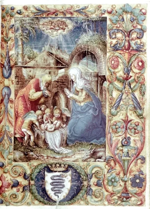 Framed Print : The Nativity. Book of Hours for Bona Sforza, Polish, 1527 Framed Print : The Nativity. Book of Hours for Bona Sforza, Polish, 1527