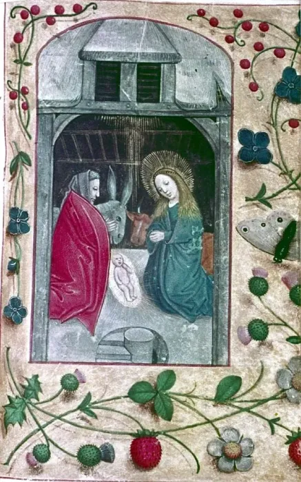 Framed Print : Nativity. Book of Hours, Flanders, 2nd half 15th Cent Framed Print : Nativity. Book of Hours, Flanders, 2nd half 15th Cent