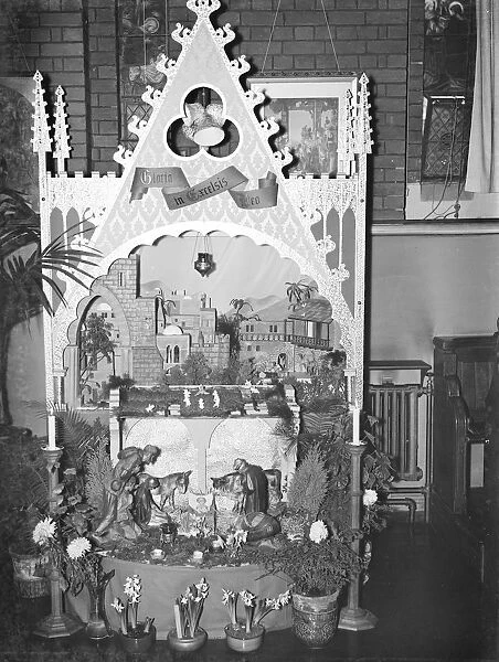 The nativity crib at St Marys Home, Stone, Kent. 1938