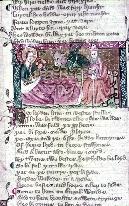 Framed Print : Nativity. English Illumination in 13th and 14th Cent Framed Print : Nativity. English Illumination in 13th and 14th Cent