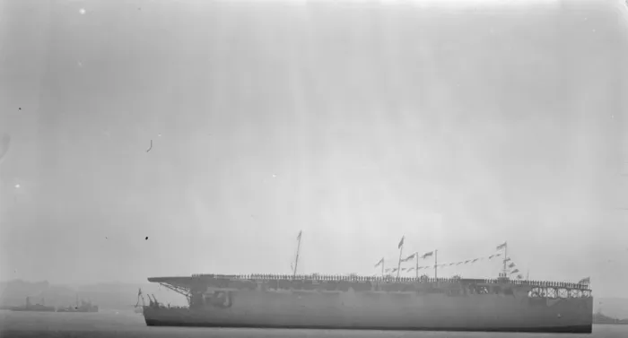 Framed Print : Naval review at Spithead. HMS Argus. 26 July 1924