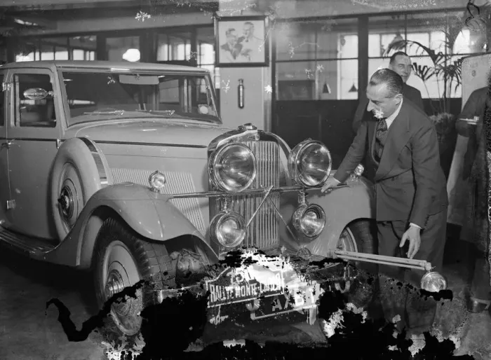 Framed Print : New anti dazzle lighting device to be tried out by car in Monte Carlo Rally. From Framed Print : New anti dazzle lighting device to be tried out by car in Monte Carlo Rally. From