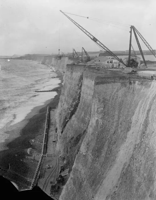 Framed Print : New Brighton coast road being constructed. 1932 Framed Print : New Brighton coast road being constructed. 1932