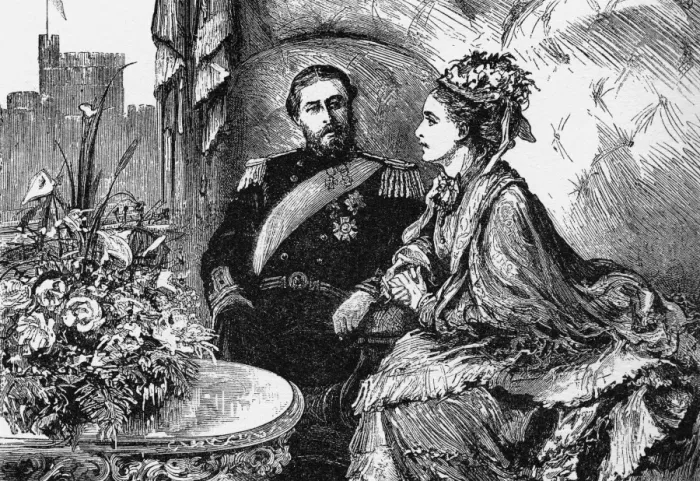 Framed Print : The New Duchess of Edinburghs first view of Windsor Castle 1874 Framed Print : The New Duchess of Edinburghs first view of Windsor Castle 1874
