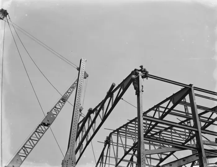 Framed Print : New Gaumont cinema being built on the High Street in Bromley, London. 1936 Framed Print : New Gaumont cinema being built on the High Street in Bromley, London. 1936