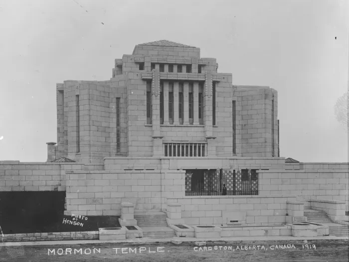 Framed Print : New Mormon Temple at Cardston, Alberta, Canada 9 March 1920 Framed Print : New Mormon Temple at Cardston, Alberta, Canada 9 March 1920