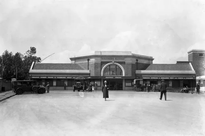 Framed Print : The new railway station at Hastings, Kent. 6 July 1931 Framed Print : The new railway station at Hastings, Kent. 6 July 1931