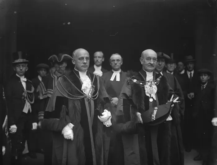 Framed Print : The new Sheriffs sworn in. Mr Alderman C A Batho ( left ) and Mr Francis Agar Framed Print : The new Sheriffs sworn in. Mr Alderman C A Batho ( left ) and Mr Francis Agar