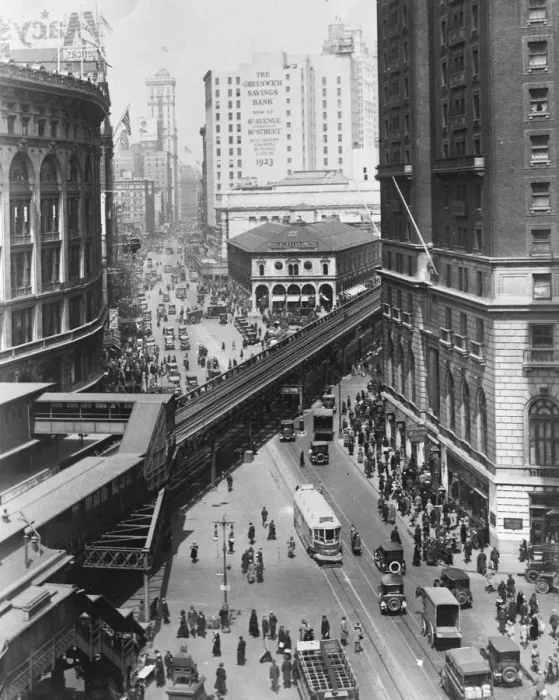 Framed Print : New York. Greeley and Herald square. Showing Broadway. 1926