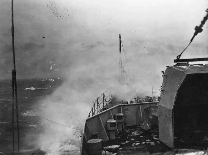 Framed Print : The North Sea Patrol. Minesweepers of the Royal Navy, free from the hazardous war service