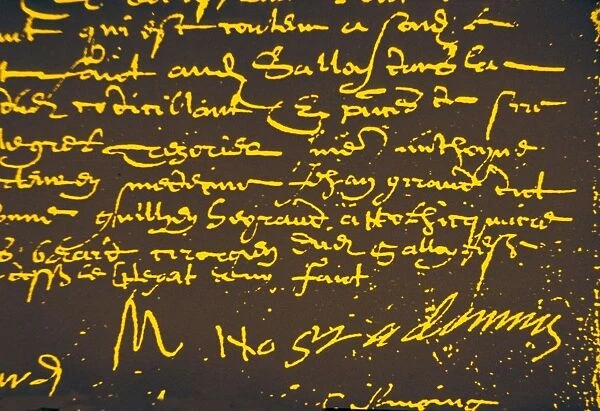 NOSTRADAMUS - SIGNATURE The faltering signature of the clairvoyant astrologer Michel