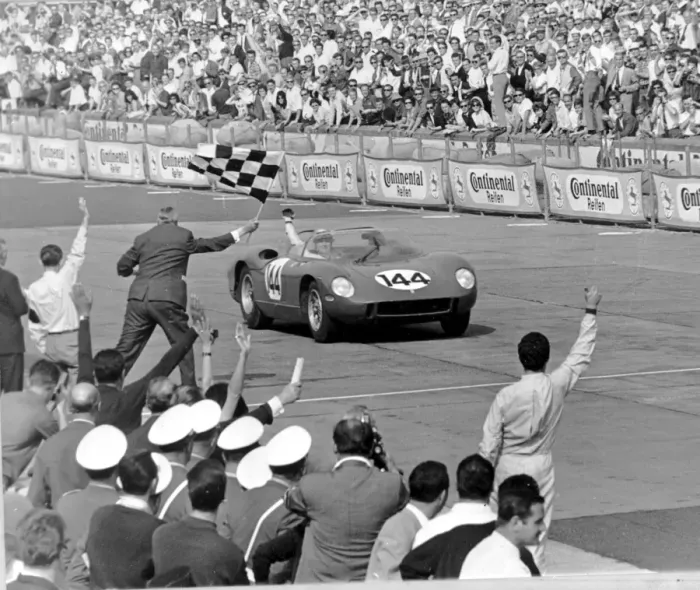 Framed Print : Nurburgring Germany Italys Ludovice Scarfietti in his Ferrari car crosses the finish