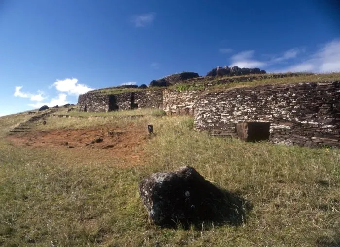 Framed Print : OBSERVATORIES - Easter Island The so-called houses on the edge of the volcano at Orongo Framed Print : OBSERVATORIES - Easter Island The so-called houses on the edge of the volcano at Orongo