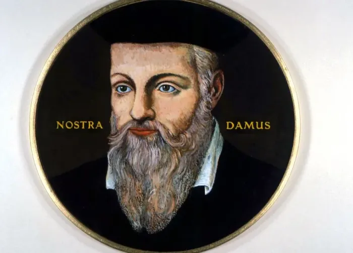 Framed Print : OCCULTISTS - NOSTRADAMUS. Miniature portrait of the great diviner and astrologer Framed Print : OCCULTISTS - NOSTRADAMUS. Miniature portrait of the great diviner and astrologer
