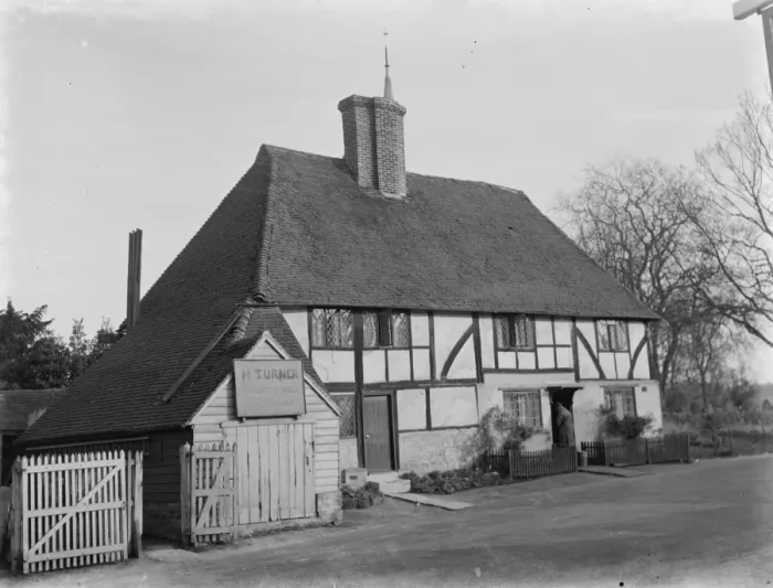Framed Print : Old timber cottage in Cowden, Kent. It is the home of H Turner a local builder