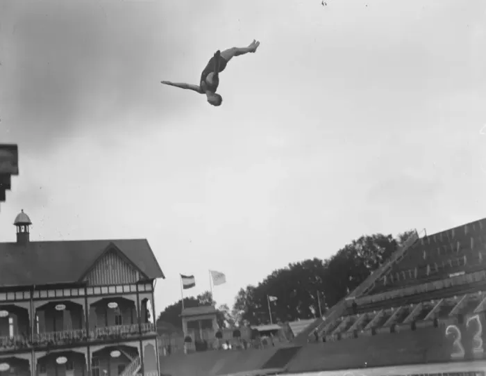 Framed Print : Olympic Games at Antwerp Louis Balach ( America ) competing in fancy diving 24 Framed Print : Olympic Games at Antwerp Louis Balach ( America ) competing in fancy diving 24