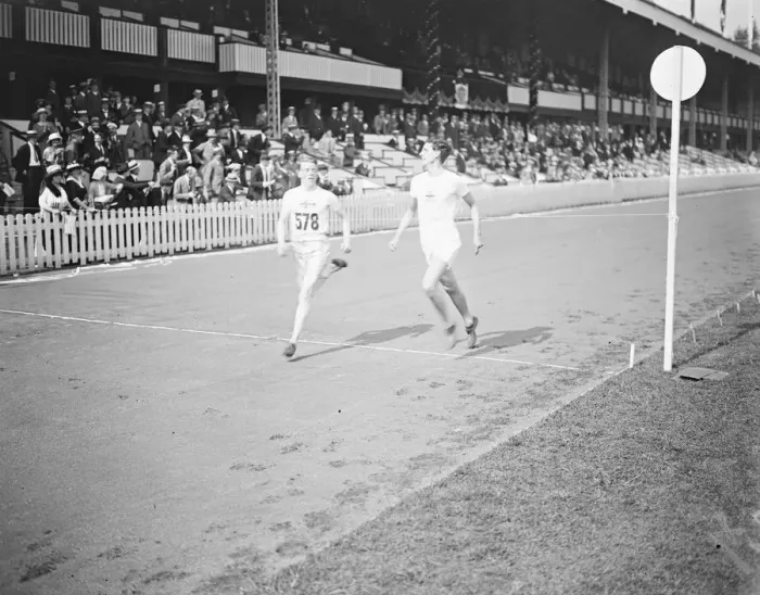 Framed Print : Olympic Games at Antwerp Rudolf Falk ( Sweden ) wins the first semi final with Herbert Framed Print : Olympic Games at Antwerp Rudolf Falk ( Sweden ) wins the first semi final with Herbert