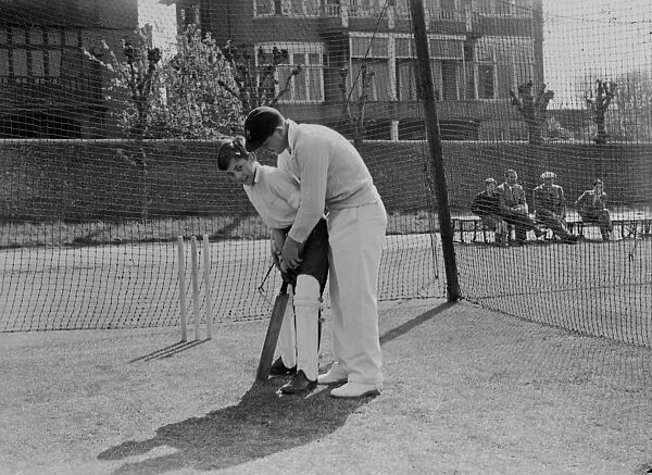 Open-air cricket practice has begun at the Hove ground of the Sussex Cricket club